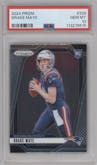 Drake Maye from the 2024 Panini Prizm set graded by PSA and given an overall grade of 10.
