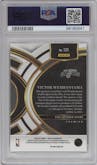 Victor Wembanyama from the 2023-24 Panini Select  set featuring a Tectonic parallel graded by PSA and given an overall grade of 10.