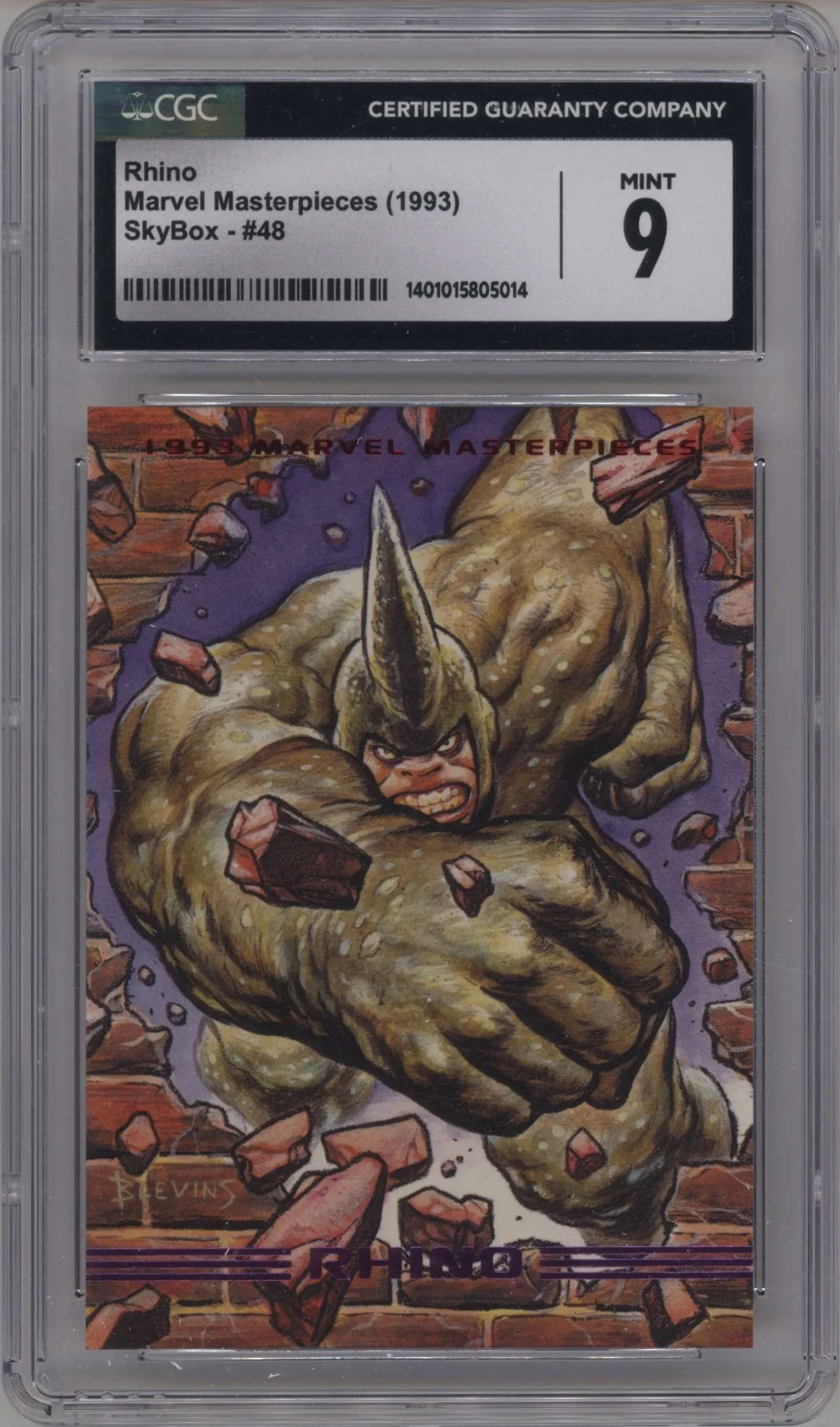 1993 SkyBox Marvel Masterpieces Rhino CGC 9