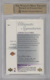 Kobe Bryant  from the 2003-04 Upper Deck Ultimate Collection set graded by Beckett and given an overall grade of 9.5.