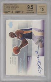 Kobe Bryant from the 2003-04 Upper Deck Ultimate Collection set graded by Beckett and given an overall grade of 9.5.