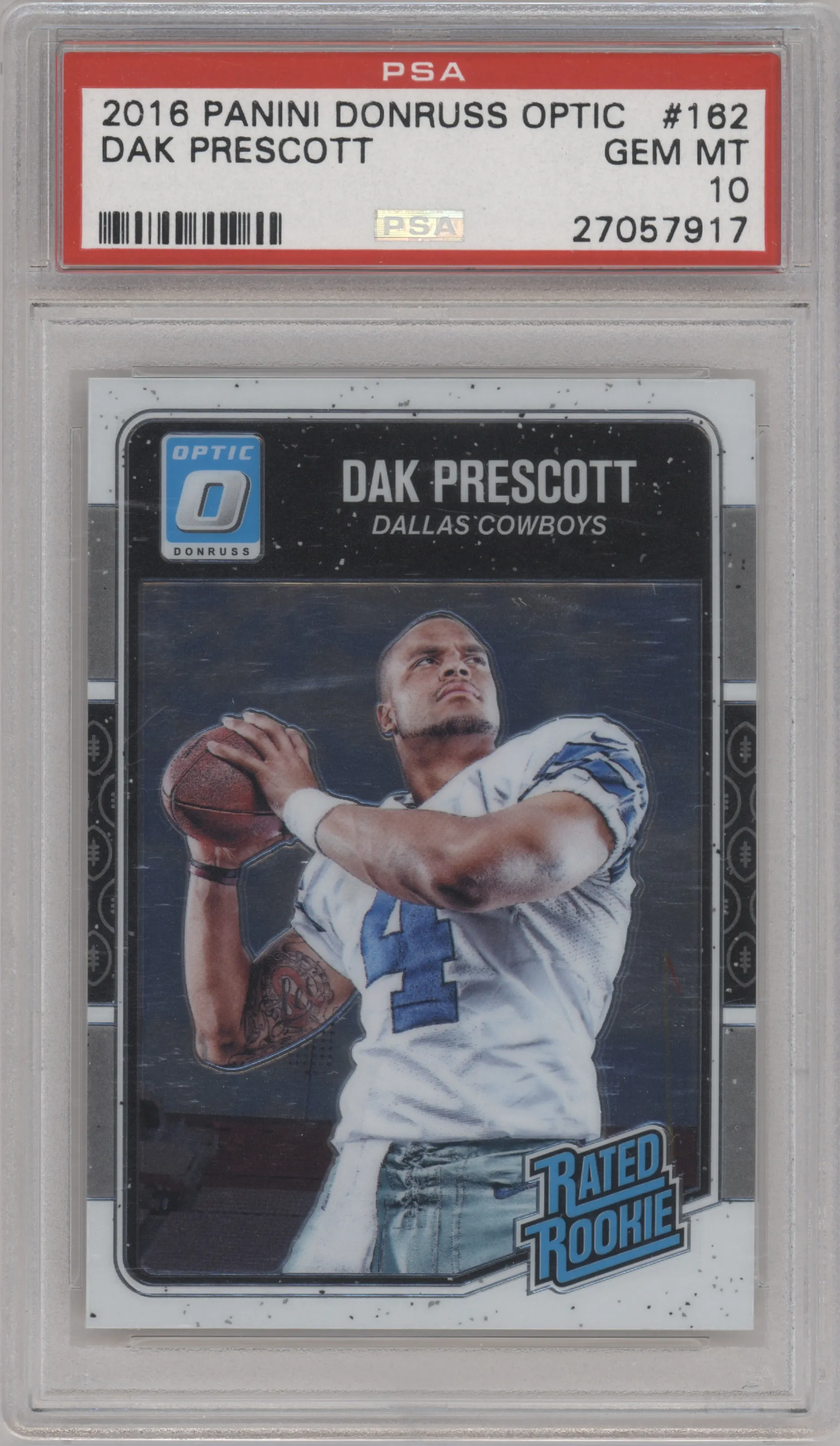2016 Panini Donruss Optic Rated Rookie Dak Prescott #162 PSA 10