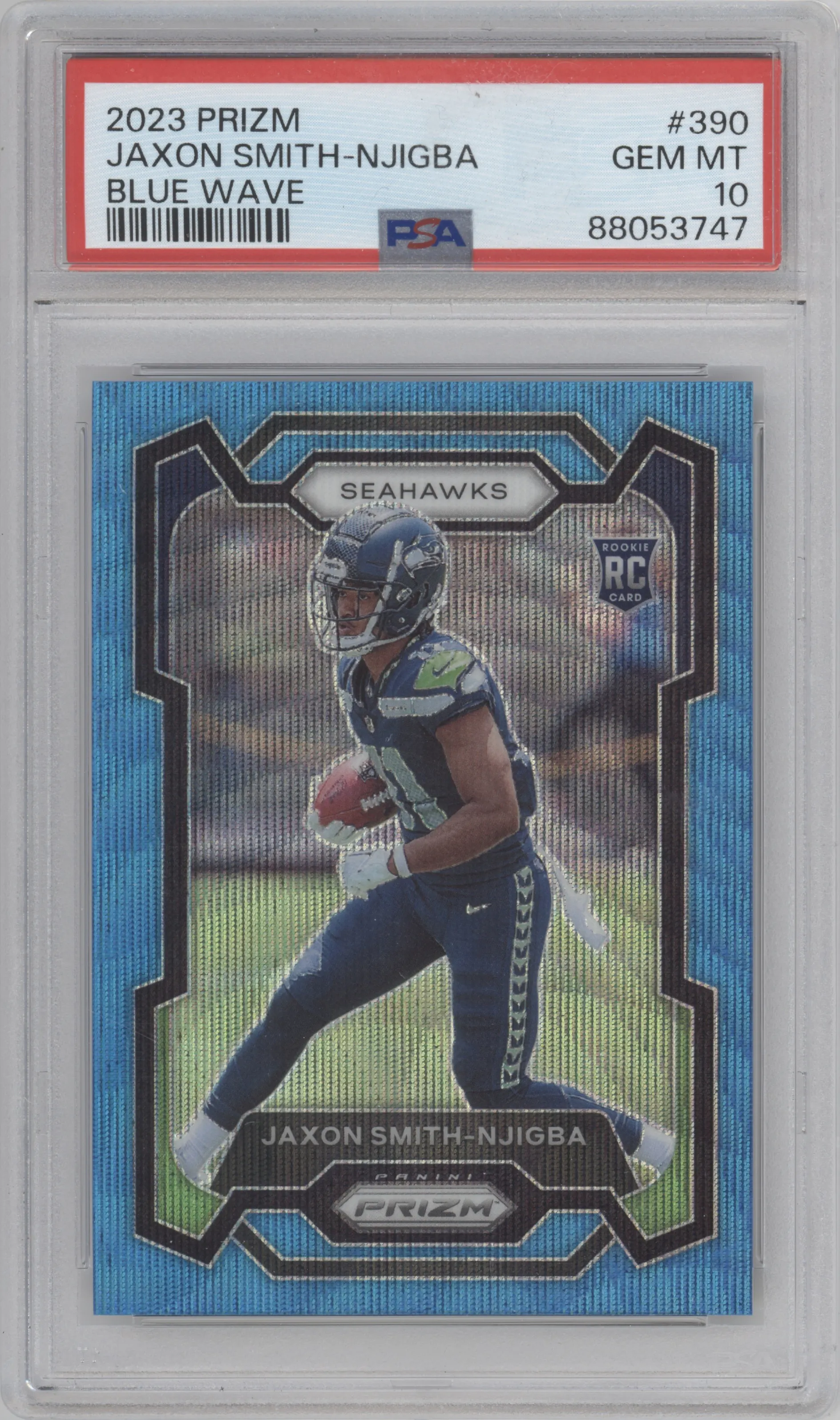 2023 Panini Prizm Jaxon Smith-Njigba Blue Wave #390 PSA 10