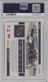 Marvin Harrison Jr. from the 2024 Panini Luminance set graded by PSA and given an overall grade of 10.