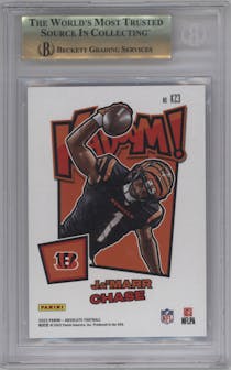 Ja'Marr Chase  from the 2022 Panini Absolute set graded by Beckett and given an overall grade of 9.5.