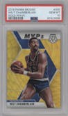 Wilt Chamberlain from the 2019-20 Panini Mosaic  set featuring a Gold Wave parallel graded by PSA and given an overall grade of 10.