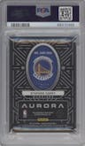 Stephen Curry from the 2021-22 Panini Obsidian set featuring a Electric Etch Yellow parallel graded by PSA and given an overall grade of 9.