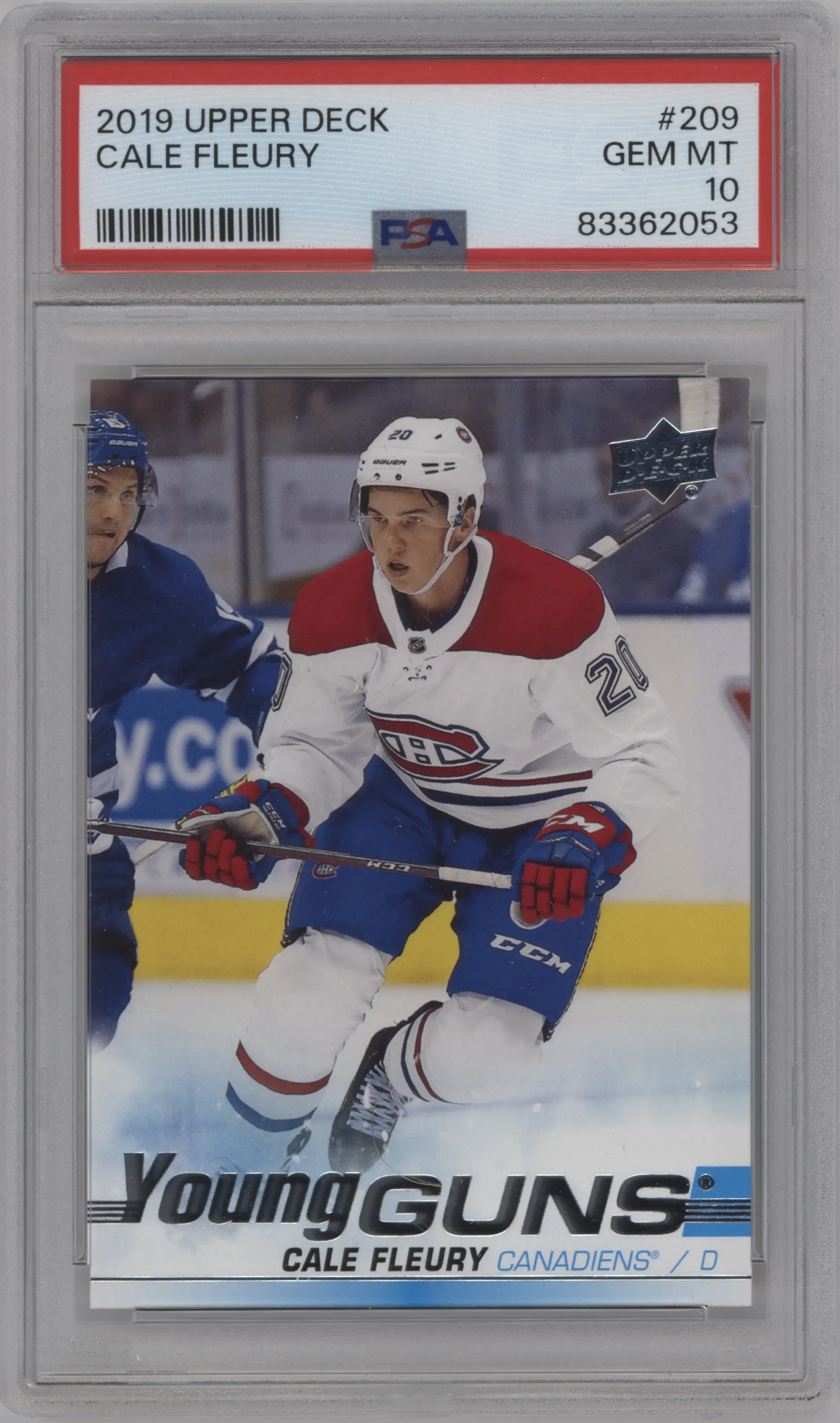 2019 Upper Deck Young Guns Cale Fleury #209 PSA 10