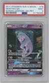 Mewtwo GX from the 2017 Pokemon S&M set graded by PSA and given an overall grade of 9.