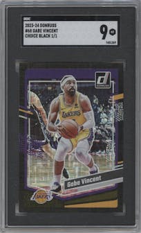 Gabe Vincent from the 2023-24 Panini Donruss set featuring a Choice Black parallel graded by SGC and given an overall grade of 9.