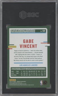 Gabe Vincent from the 2023-24 Panini Donruss set featuring a Choice Black parallel graded by SGC and given an overall grade of 9.