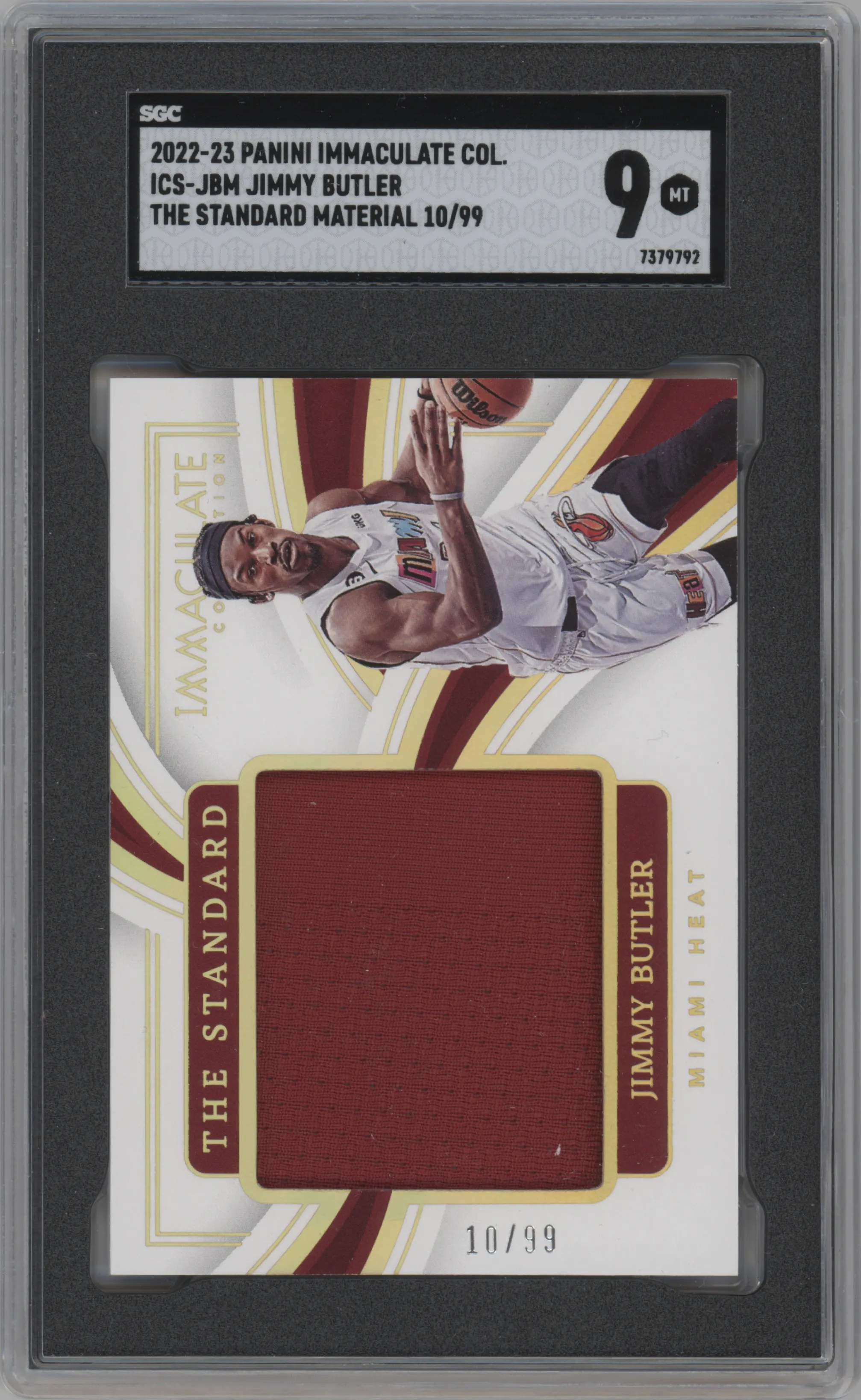 2022 Panini Immaculate Collection The Standard Jimmy Butler SGC 9