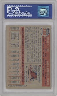 Jerry Lynch from the 1957 Topps set graded by PSA and given an overall grade of 6.