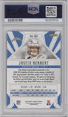 Justin Herbert from the 2020 Panini Phoenix set featuring a Fire Burst parallel graded by PSA and given an overall grade of 10.