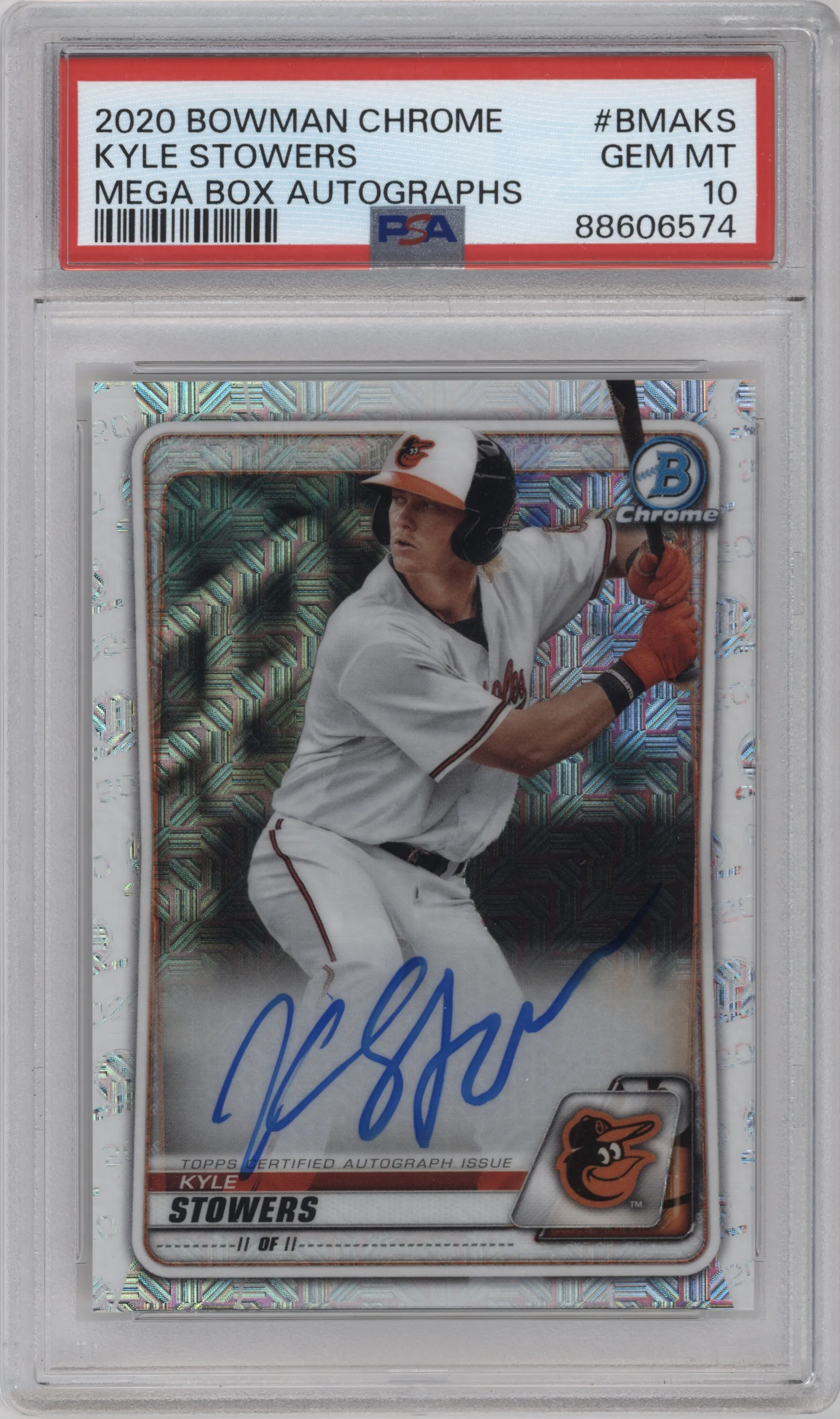 2020 Bowman Mega Box Chrome Auto Kyle Stowers #BMA-KS PSA 10
