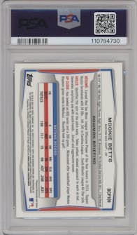 Mookie Betts from the 2014 Bowman set graded by PSA and given an overall grade of 10.