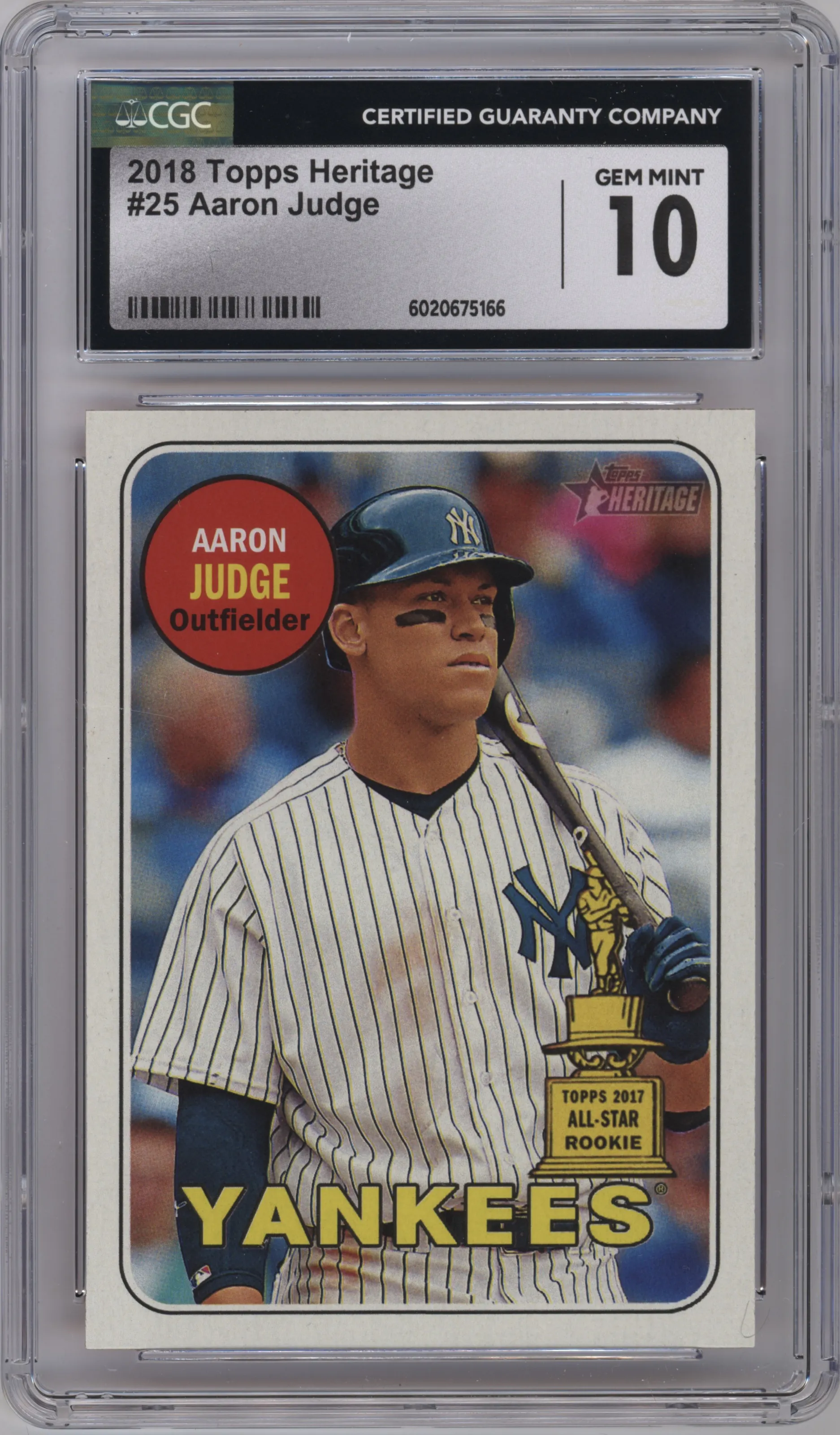 2018 Topps Heritage Aaron Judge #25 CGC 10