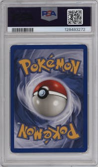 Shining Tyranitar from the 2002 Pokemon Neo Genesis set graded by PSA and given an overall grade of 8.