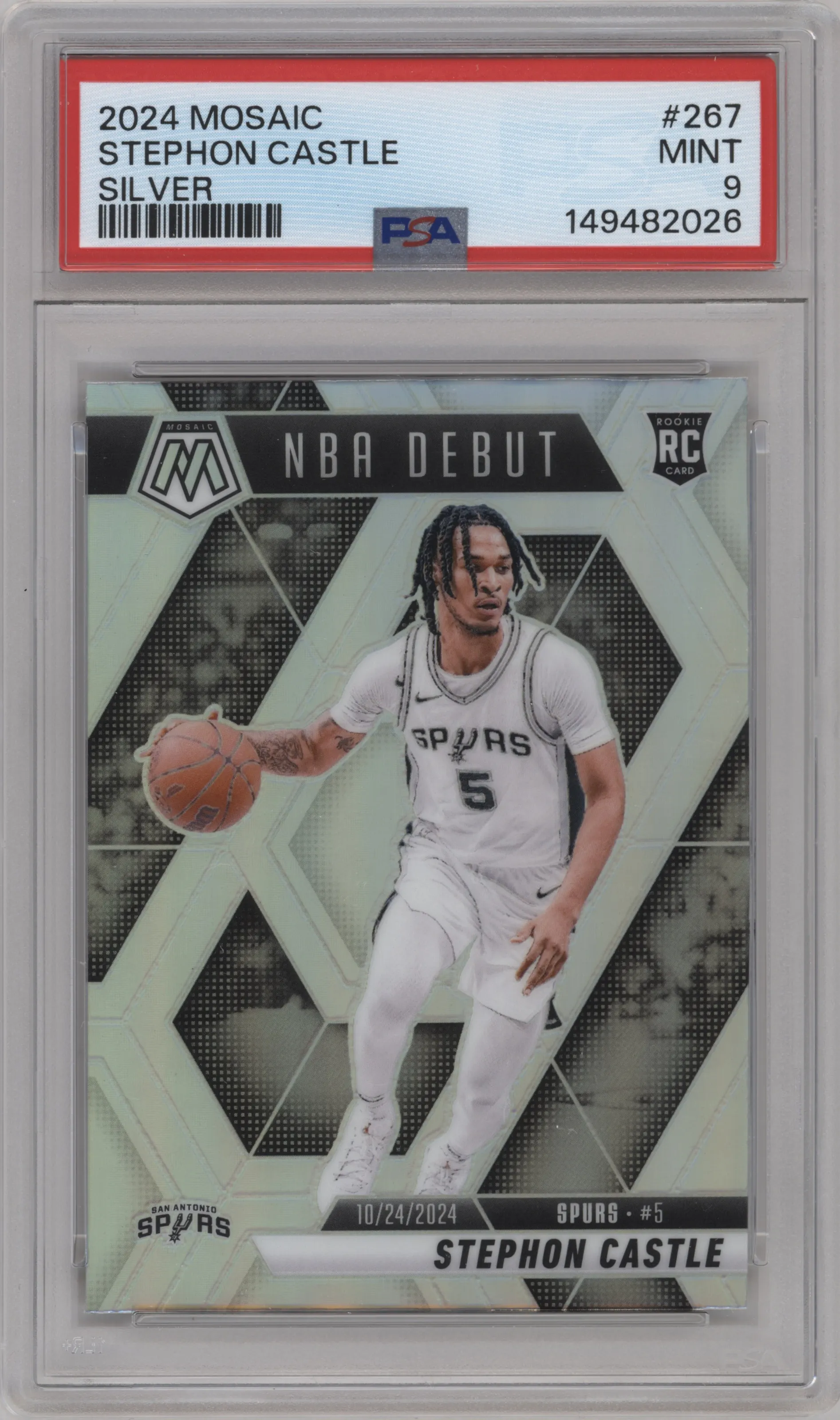 2024 Panini Mosaic Stephon Castle Silver #267 PSA 9