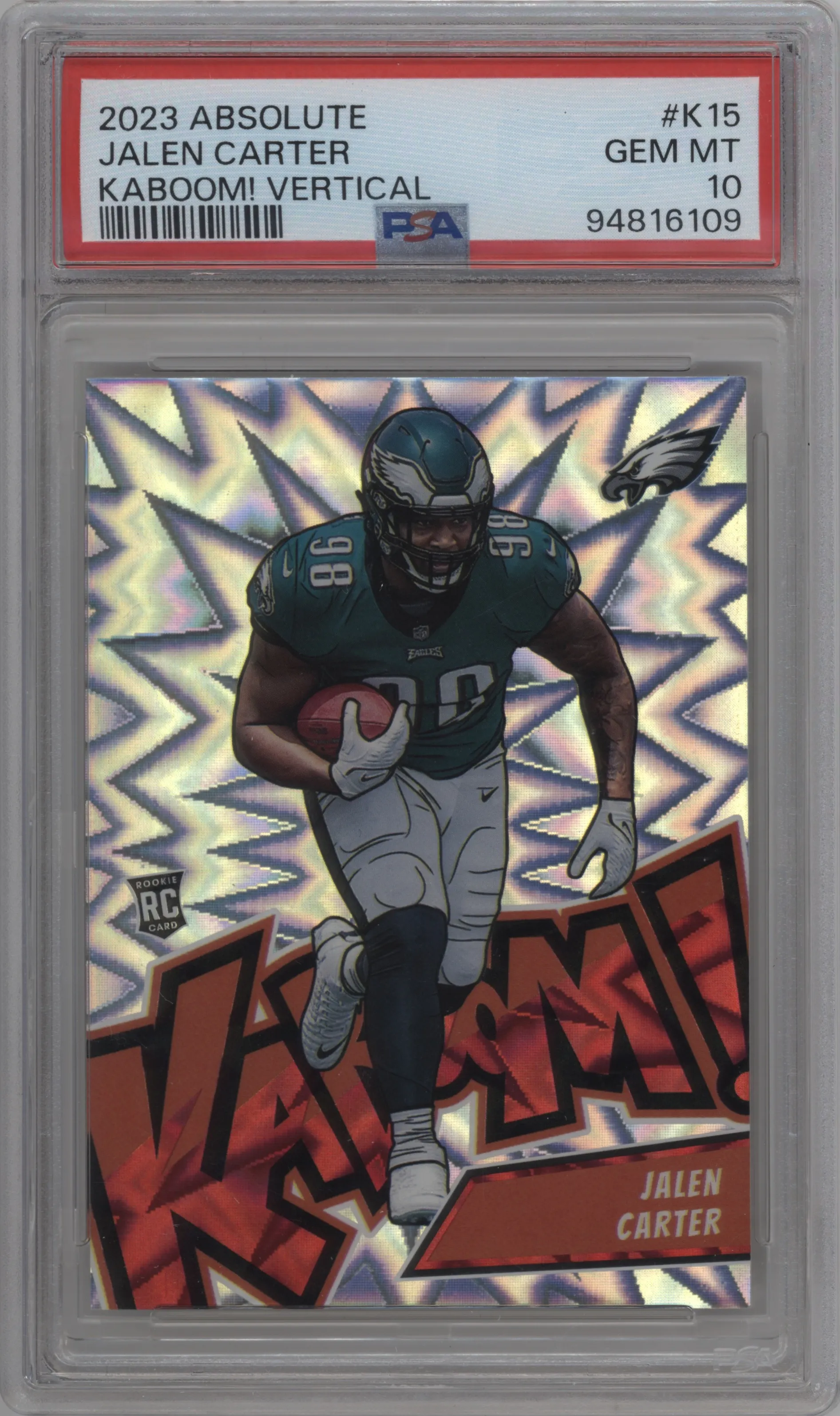 2023 Panini Absolute Kaboom Vertical Jalen Carter #K15 PSA 10