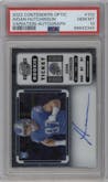 Aidan Hutchinson from the 2022 Panini Contenders Optic set graded by PSA and given an overall grade of 10.