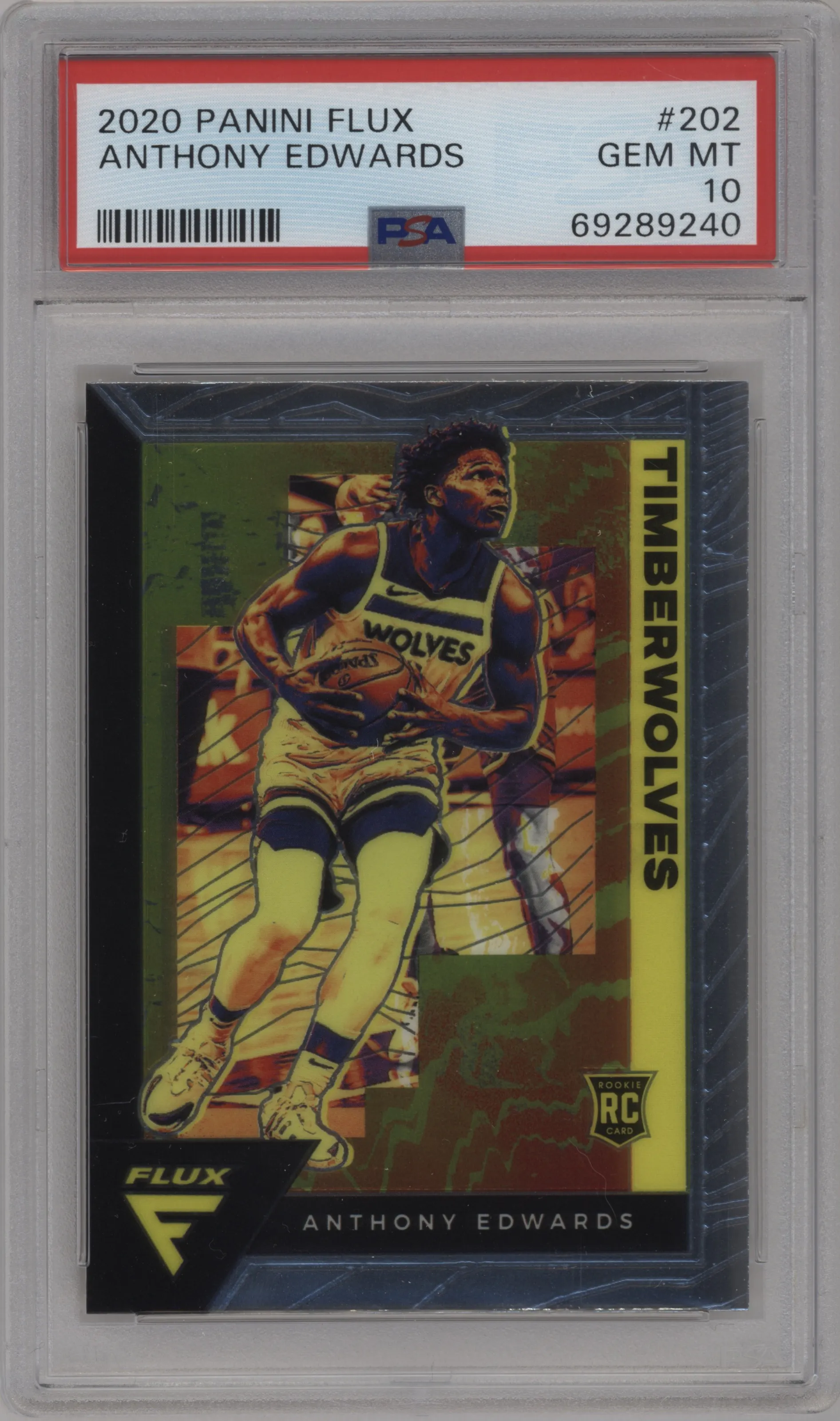 2020 Panini Flux Anthony Edwards #202 PSA 10
