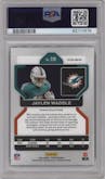 Jaylen Waddle from the 2021 Panini Prizm set featuring a Black & Red Checker parallel graded by PSA and given an overall grade of 9.