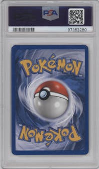 Dark Charizard from the 2000 Pokemon set graded by PSA and given an overall grade of 8.
