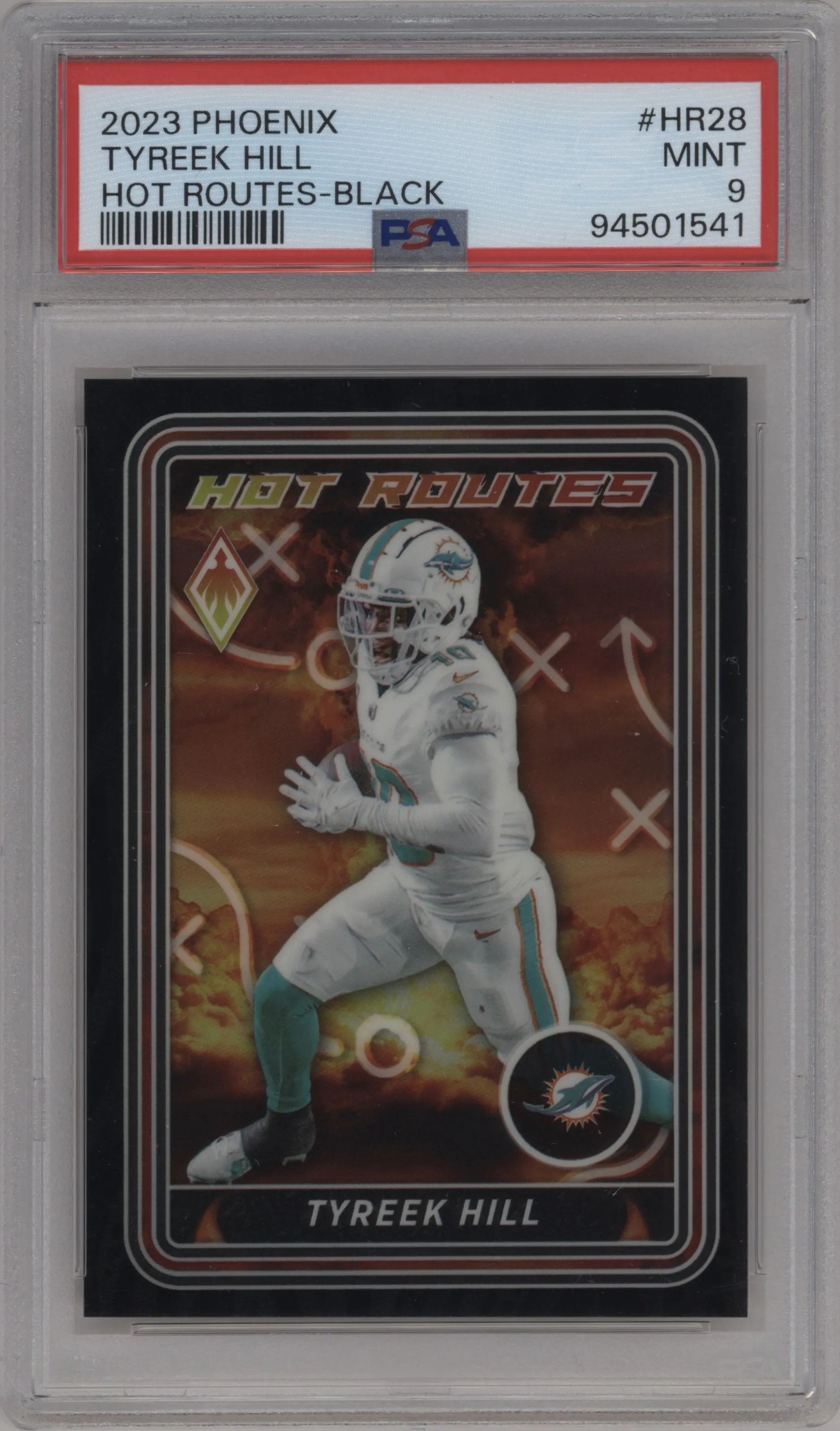 2023 Panini Phoenix Hot Routes Tyreek Hill Black PSA 9