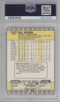 Bill Ripken from the 1989 Fleer set featuring a Black Box Error parallel graded by PSA and given an overall grade of 10.