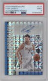 Luka Doncic from the 2020-21 Panini Mosaic set graded by PSA and given an overall grade of 9.
