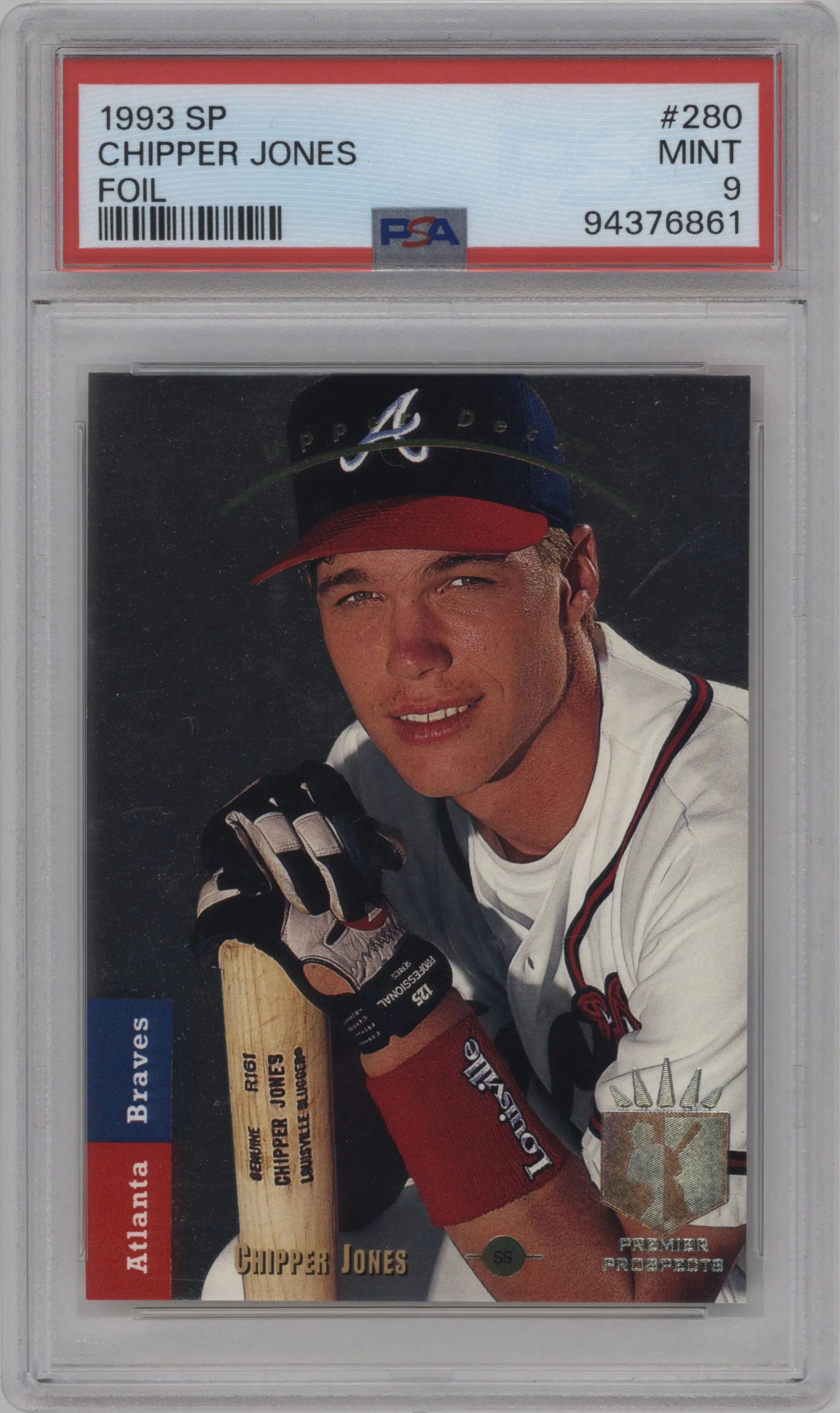 1993 Upper Deck SP Chipper Jones Foil #280 PSA 9