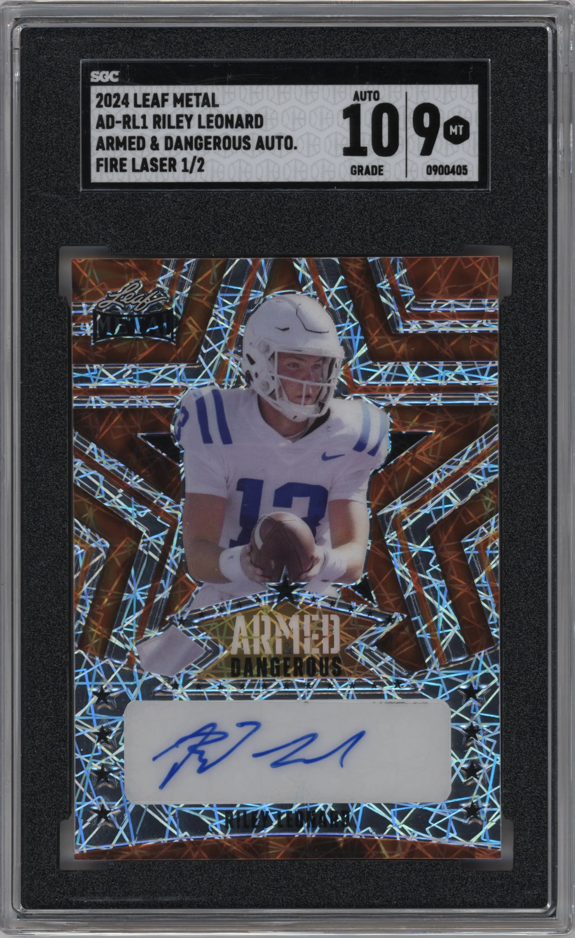 2024 Leaf Metal Armed & Dngrs Auto Riley Leonard Fire Laser SGC 9