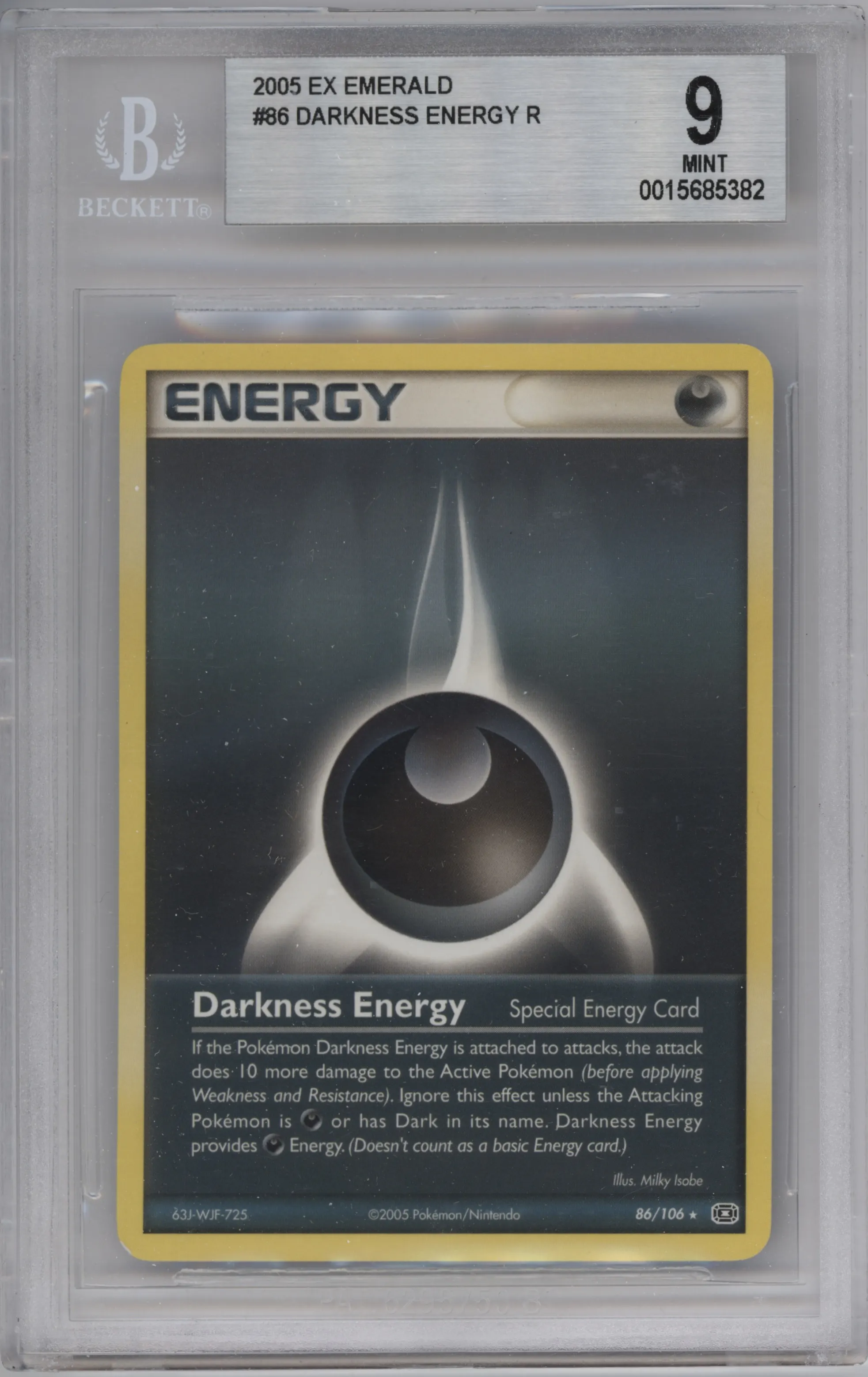 2005 Pokemon EX Emerald Darkness Energy BGS 9