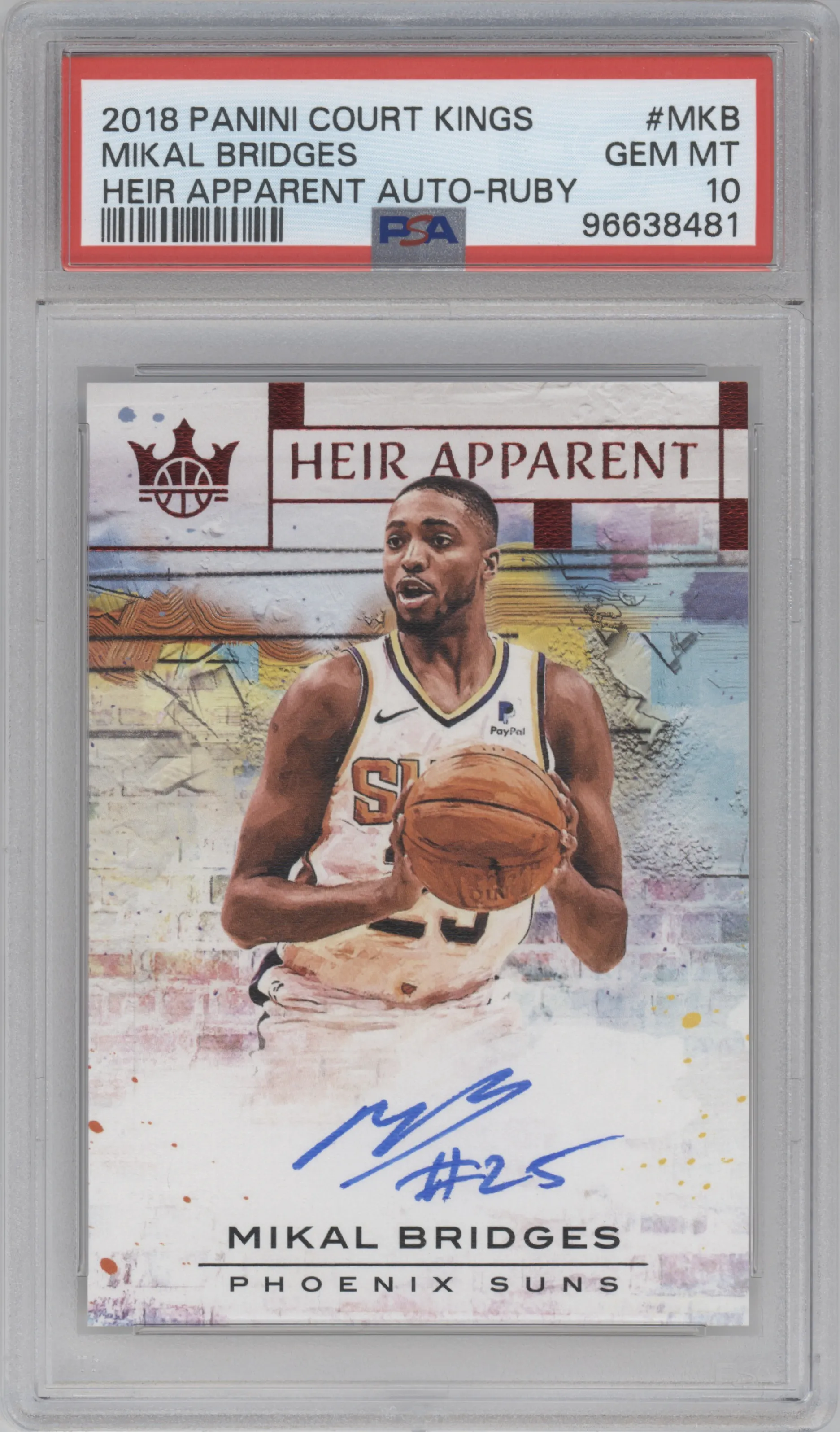 2018 Panini Court Kings Heir Apparent Auto Mikal Bridges Ruby PSA 10