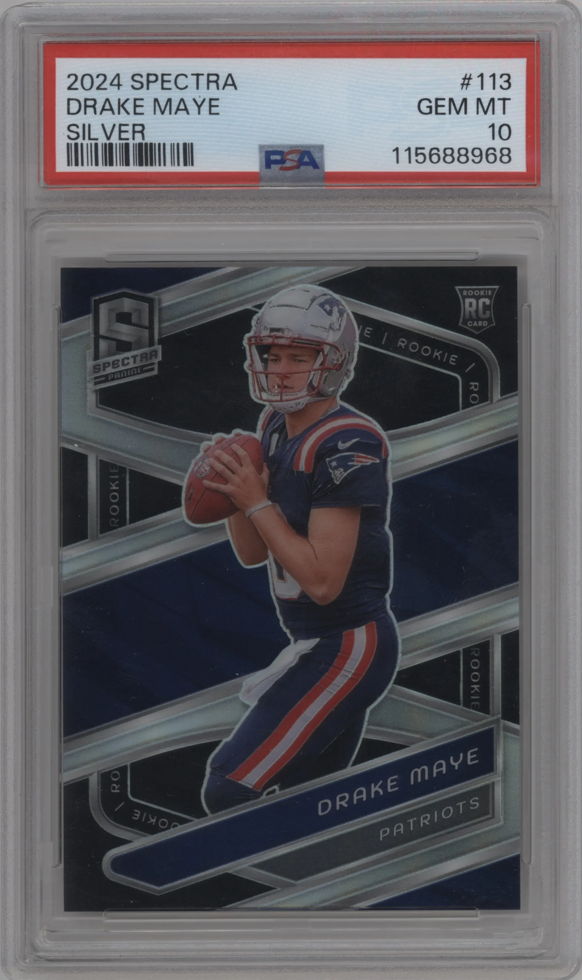 2024 Panini Spectra Drake Maye Silver #113 PSA 10