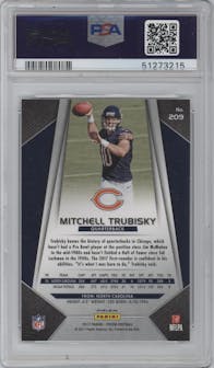 Mitchell Trubisky from the 2017 Panini Prizm set featuring a Prizm parallel graded by PSA and given an overall grade of 10.
