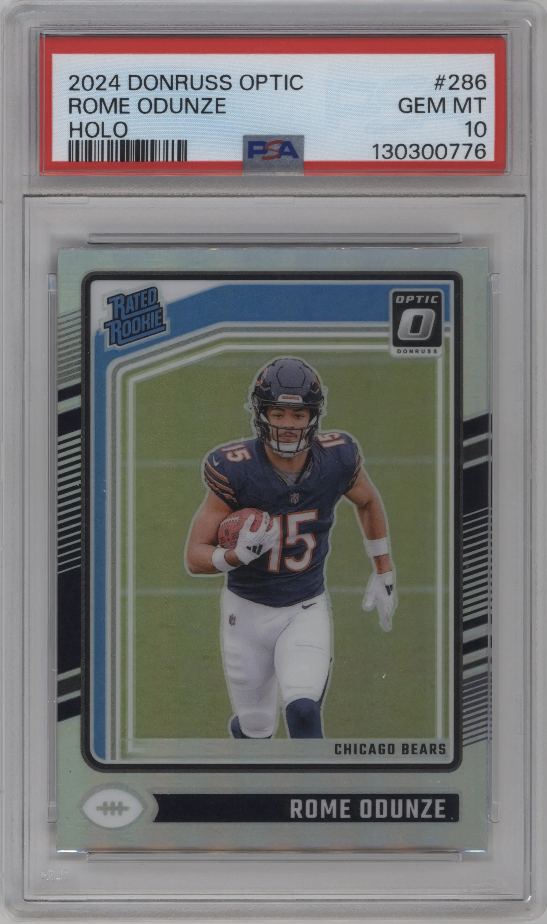 2024 Donruss Optic Rated Rookie Rome Odunze Holo #286 PSA 10