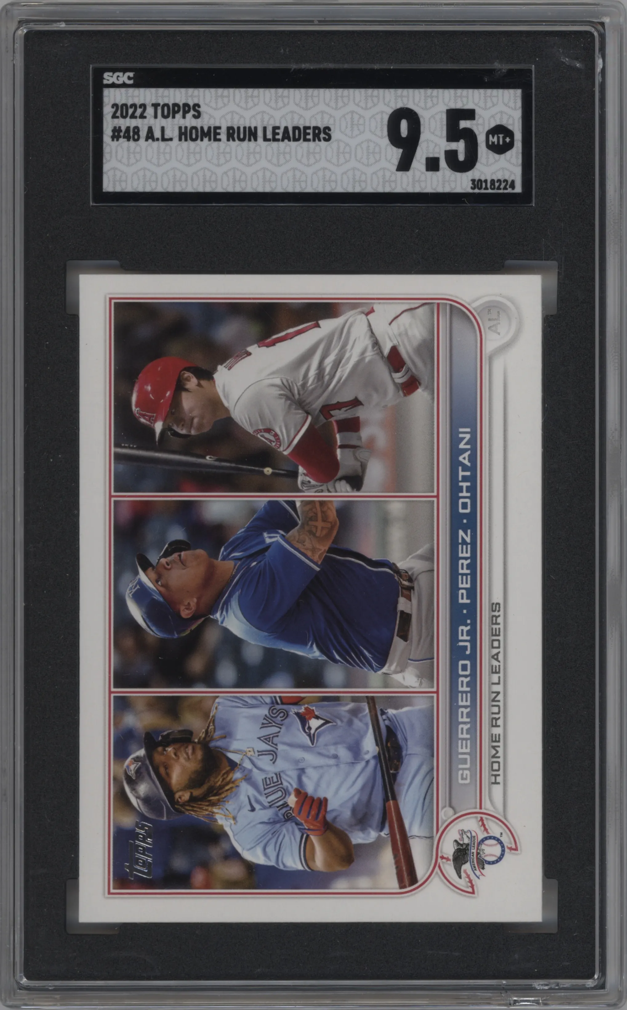 2022 Topps Series 1 Topps Series 1 Vladimir Guerrero Jr./Salvador Perez/Shohei Ohtani #48 SGC 9.5
