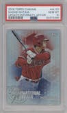 Shohei Ohtani from the 2018 Topps Chrome Update  set graded by PSA and given an overall grade of 10.