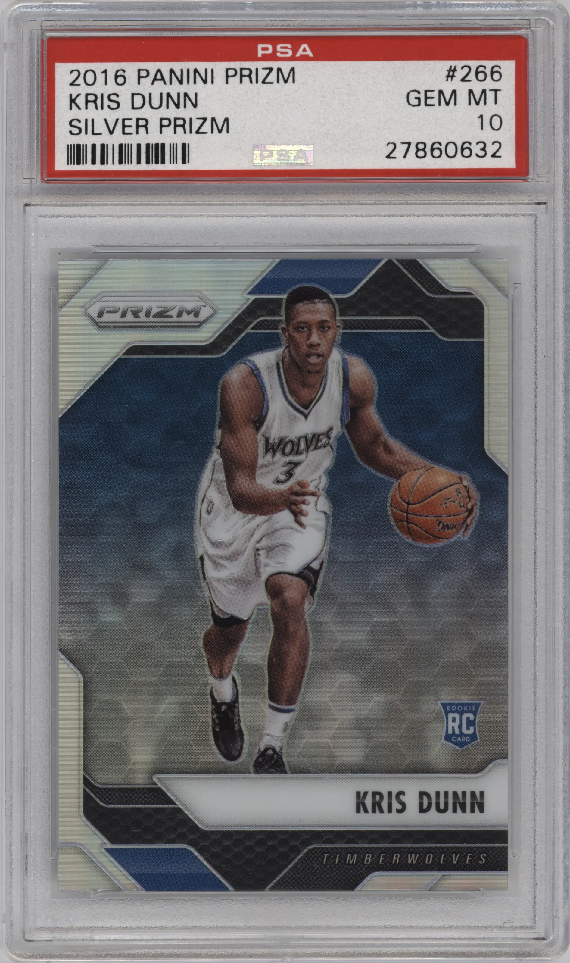 2016 Panini Prizm Kris Dunn Silver Prizm PSA 10