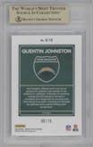 Quentin Johnston from the 2023 Donruss Optic set featuring a Gold parallel graded by Beckett and given an overall grade of 9.5.