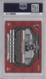 Bijan Robinson from the 2023 Panini Mosaic set featuring a Mosaic parallel graded by PSA and given an overall grade of 9.