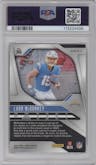 Ladd McConkey from the 2024 Panini Prizm set featuring a Disco parallel graded by PSA and given an overall grade of 10.