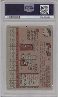 Willie Mays from the 1958 Topps set graded by PSA and given an overall grade of 6.