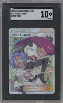 Jessie/James from the 2019 Pokemon S&M  set graded by SGC and given an overall grade of 10.