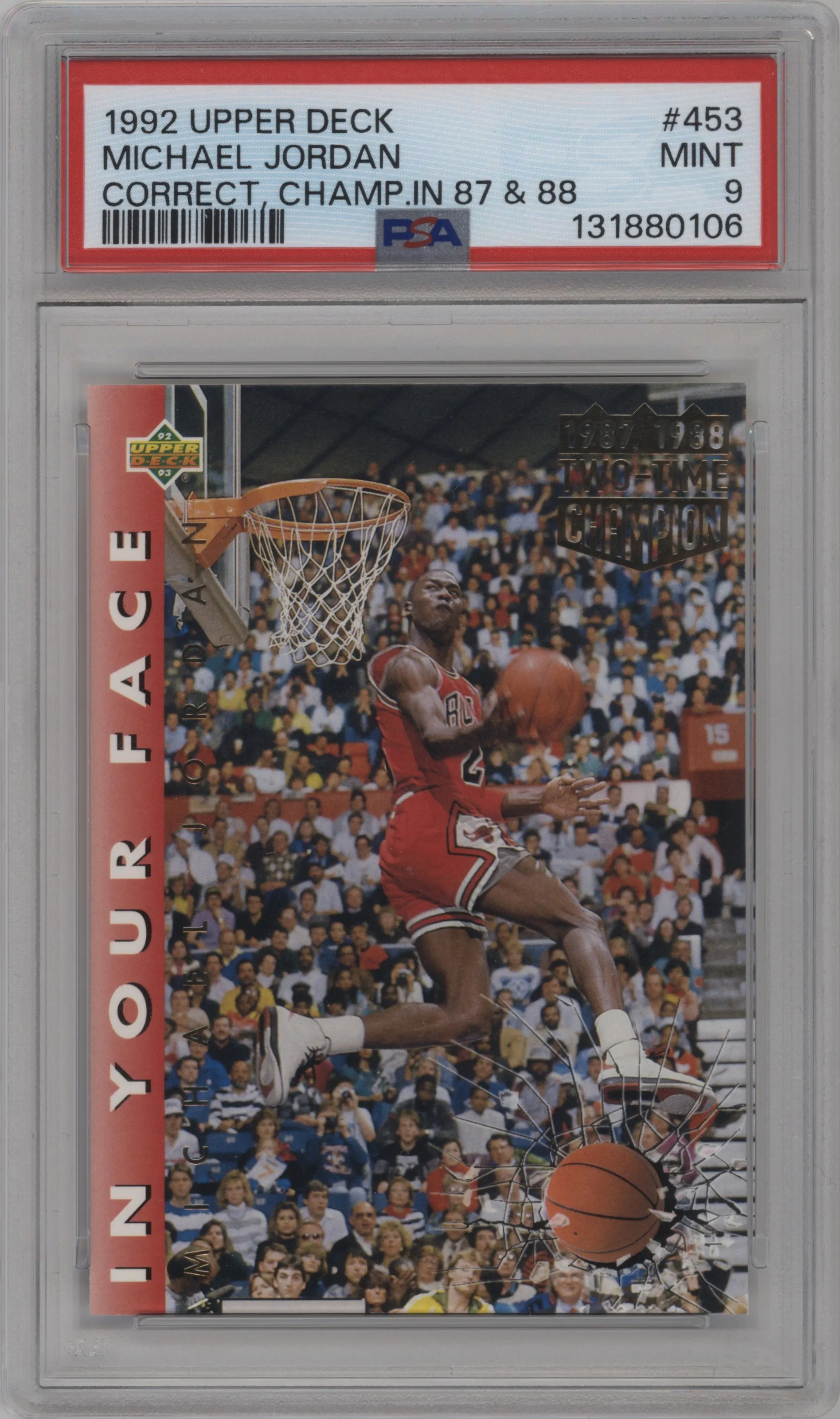 1992 Upper Deck Michael Jordan #453 PSA 9