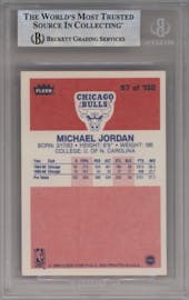Michael Jordan from the 1986-87 Fleer set graded by Beckett and given an overall grade of 9.