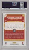 Patrick Mahomes II from the 2018 Panini Donruss Optic set graded by PSA and given an overall grade of 9.