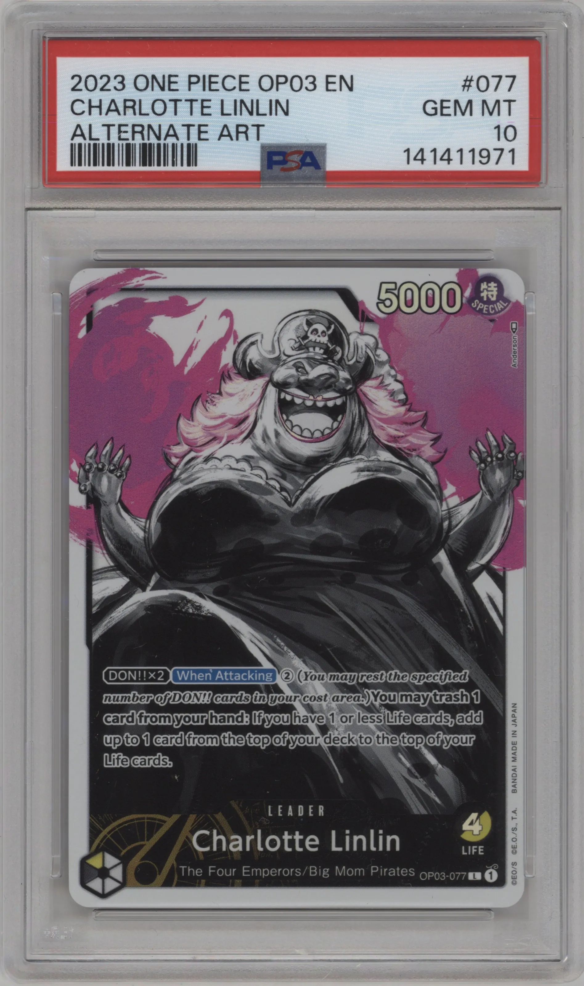 2023 One Piece Pillars of Strength Charlotte Linlin Alternate Art PSA 10